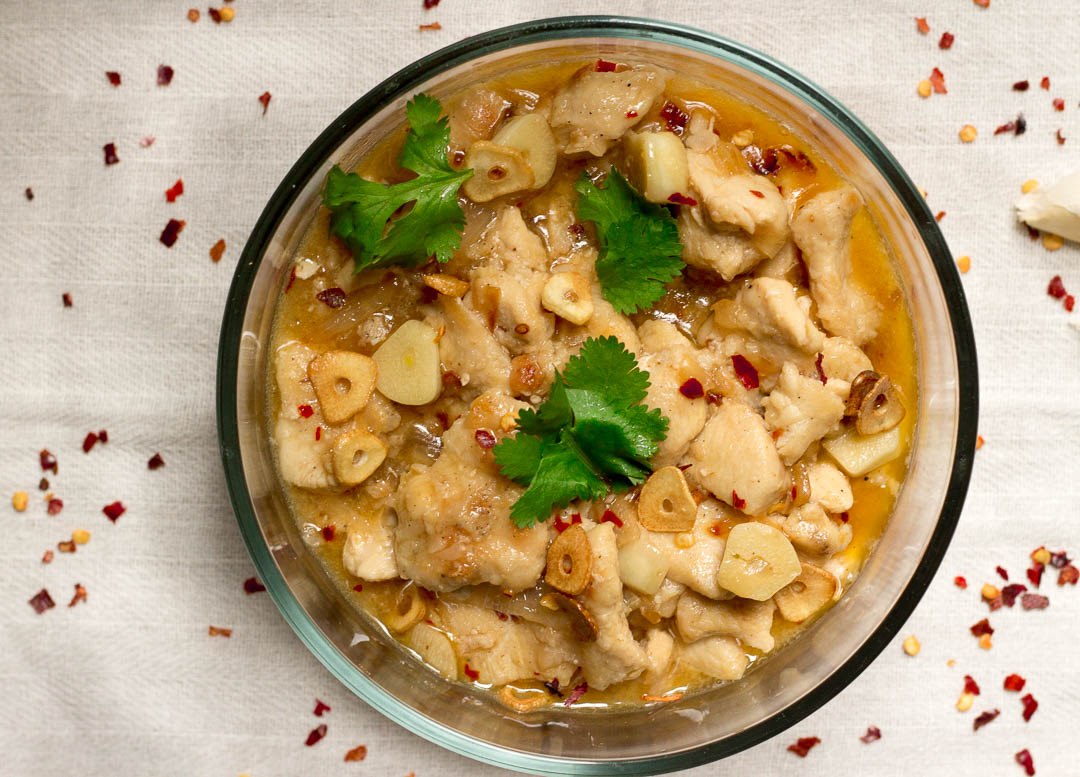 This lemon garlic chicken starts off with browning the chicken and then cooking it in a garlicky lemony gravy that is best served with buttery noodles. 