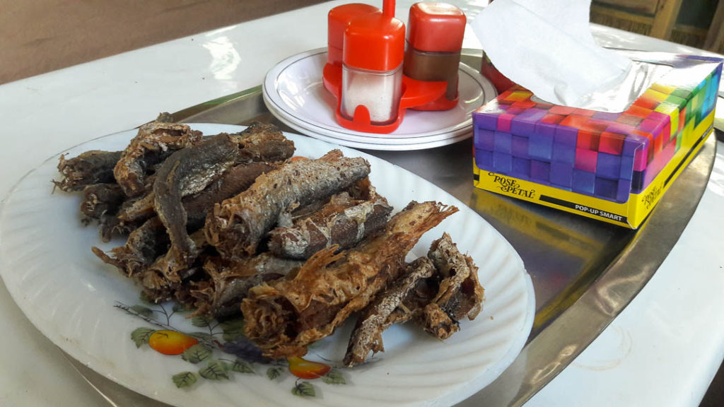 Fried fish made fresh at the fishing farm in Khaplu, Gilgit. Not my cup of tea but the husband enjoyed it.
