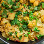 Bursting with flavor and lots of vibrant colors, aloo gobi matar sabzi is a Pakistani vegetarian recipe that can be served as a main meal or as a side dish with rice or roti.