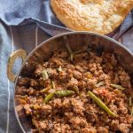 A simple and quick recipe for Pakistani qeema or Pakistani style ground mince with onions and green chilies. This recipe makes for a dry style qeema which is best had with puri or paratha.