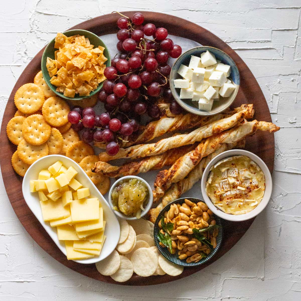 A cheese board set out for South Asians.